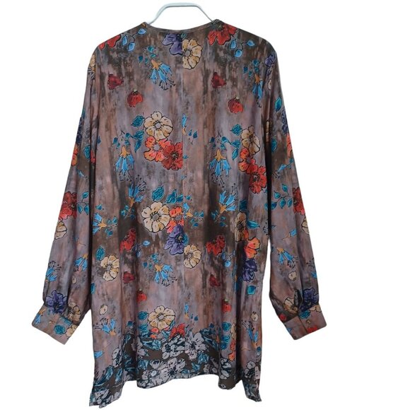 Tolani Tunic Dress Pleat Front Long Sleeve Blouse Soft Modal Womens size Medium - Picture 10 of 11